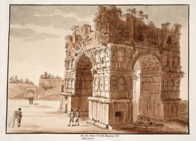 De Boog van Janus: Opgraving van het Forum Boarium, 1833 door Agostino Tofanelli